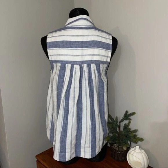 Madewell Striped Sleeveless Shirt Sz S ❤️ - Picture 5 of 6